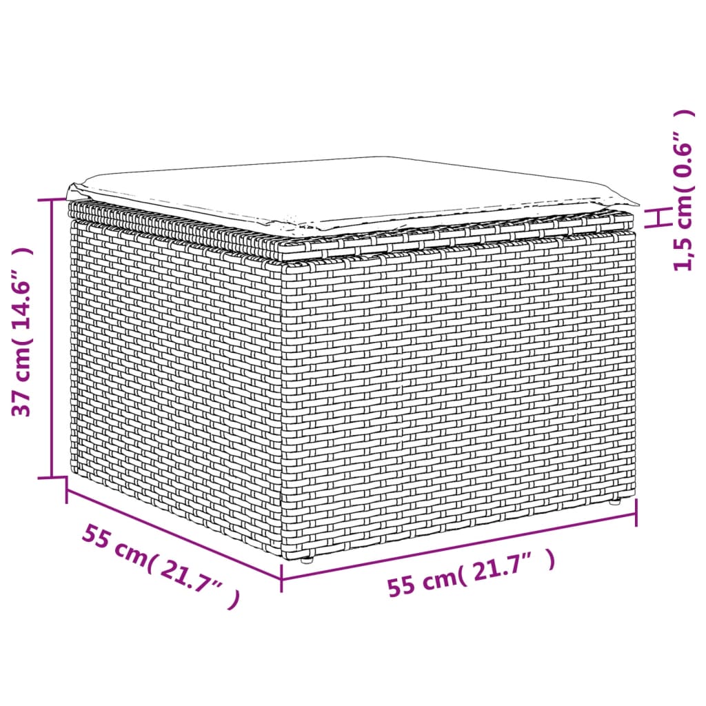 8-delige Loungeset met kussens poly rattan zwart is nu te koop bij PeponiXL, paradijselijk wonen!