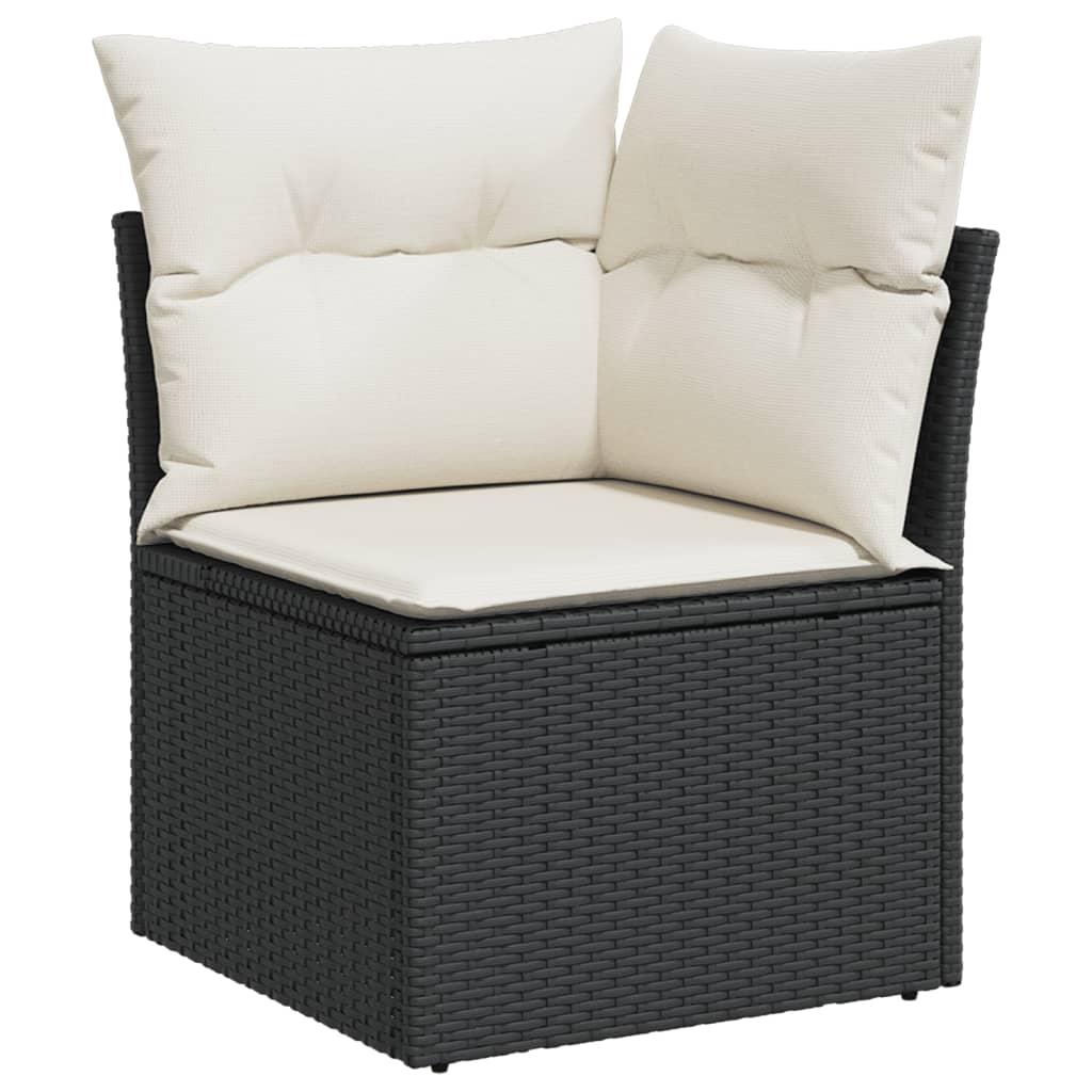 8-delige Loungeset met kussens poly rattan zwart is nu te koop bij PeponiXL, paradijselijk wonen!