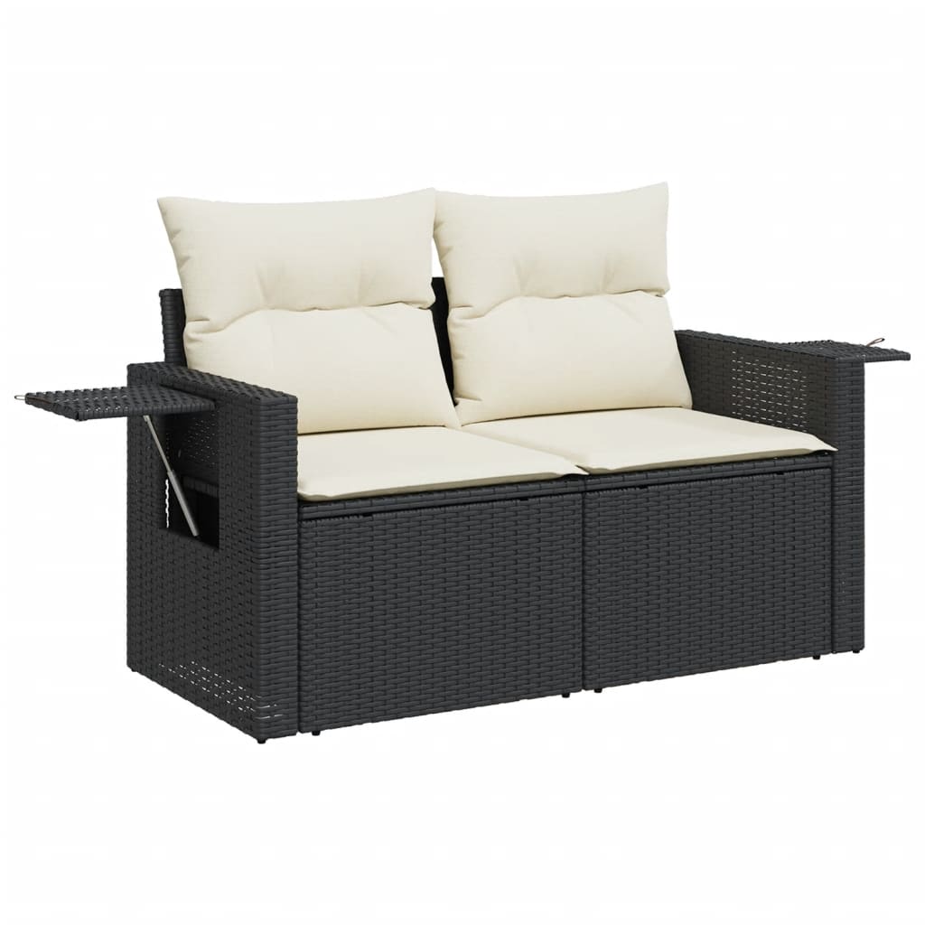 6-delige Loungeset met kussens poly rattan zwart is nu te koop bij PeponiXL, paradijselijk wonen!