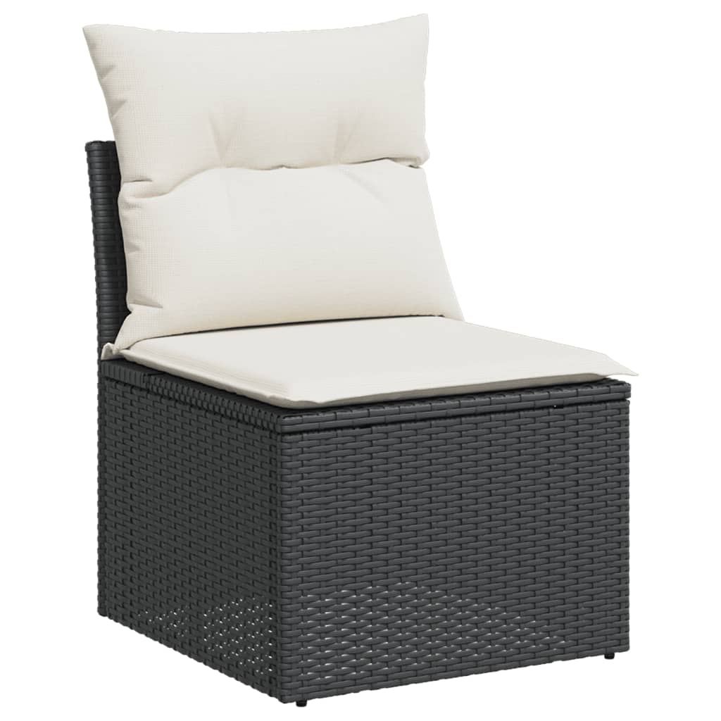 8-delige Loungeset met kussens poly rattan zwart is nu te koop bij PeponiXL, paradijselijk wonen!