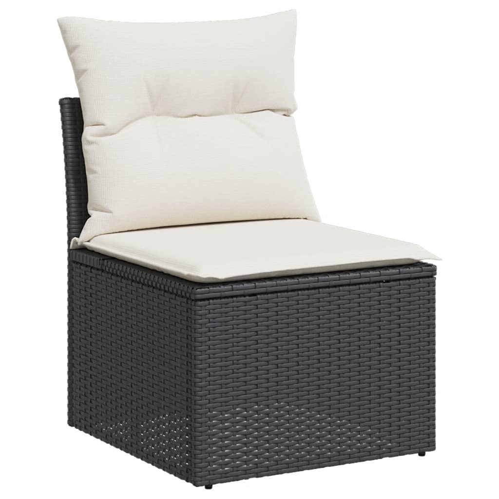 5-delige Loungeset met kussens poly rattan zwart is nu te koop bij PeponiXL, paradijselijk wonen!