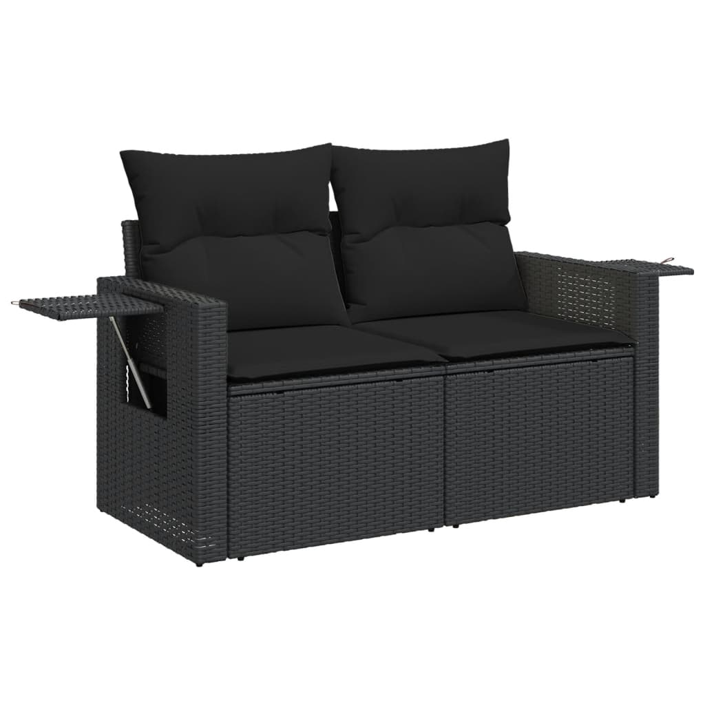 6-delige Loungeset met kussens poly rattan zwart is nu te koop bij PeponiXL, paradijselijk wonen!