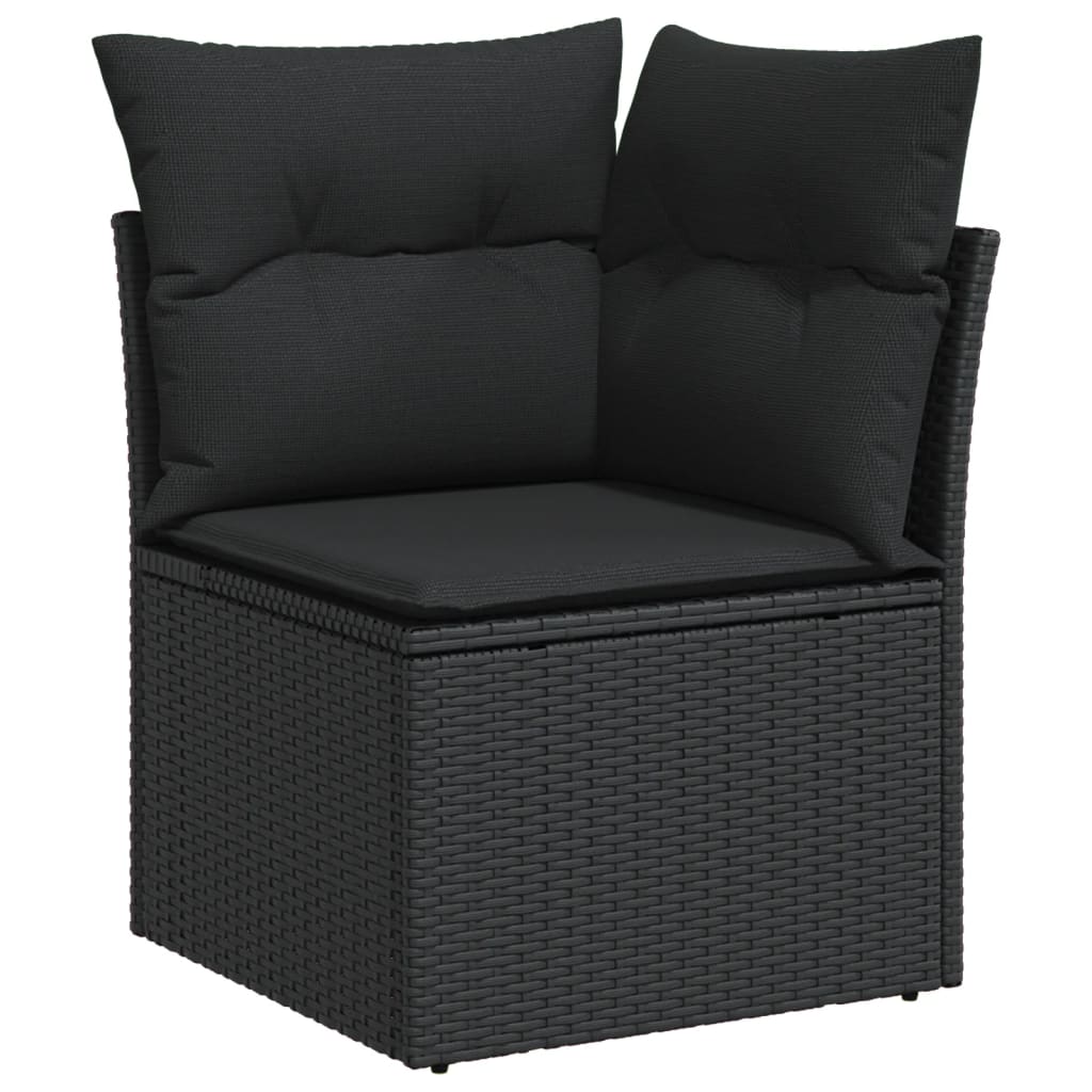 7-delige Loungeset met kussens poly rattan zwart is nu te koop bij PeponiXL, paradijselijk wonen!