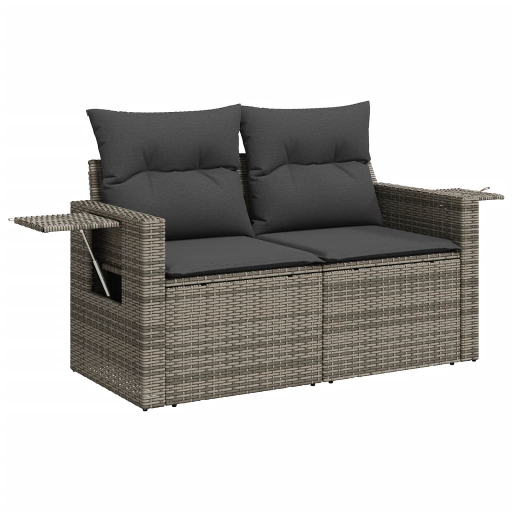 7-delige Loungeset met kussens poly rattan grijs is nu te koop bij PeponiXL, paradijselijk wonen!