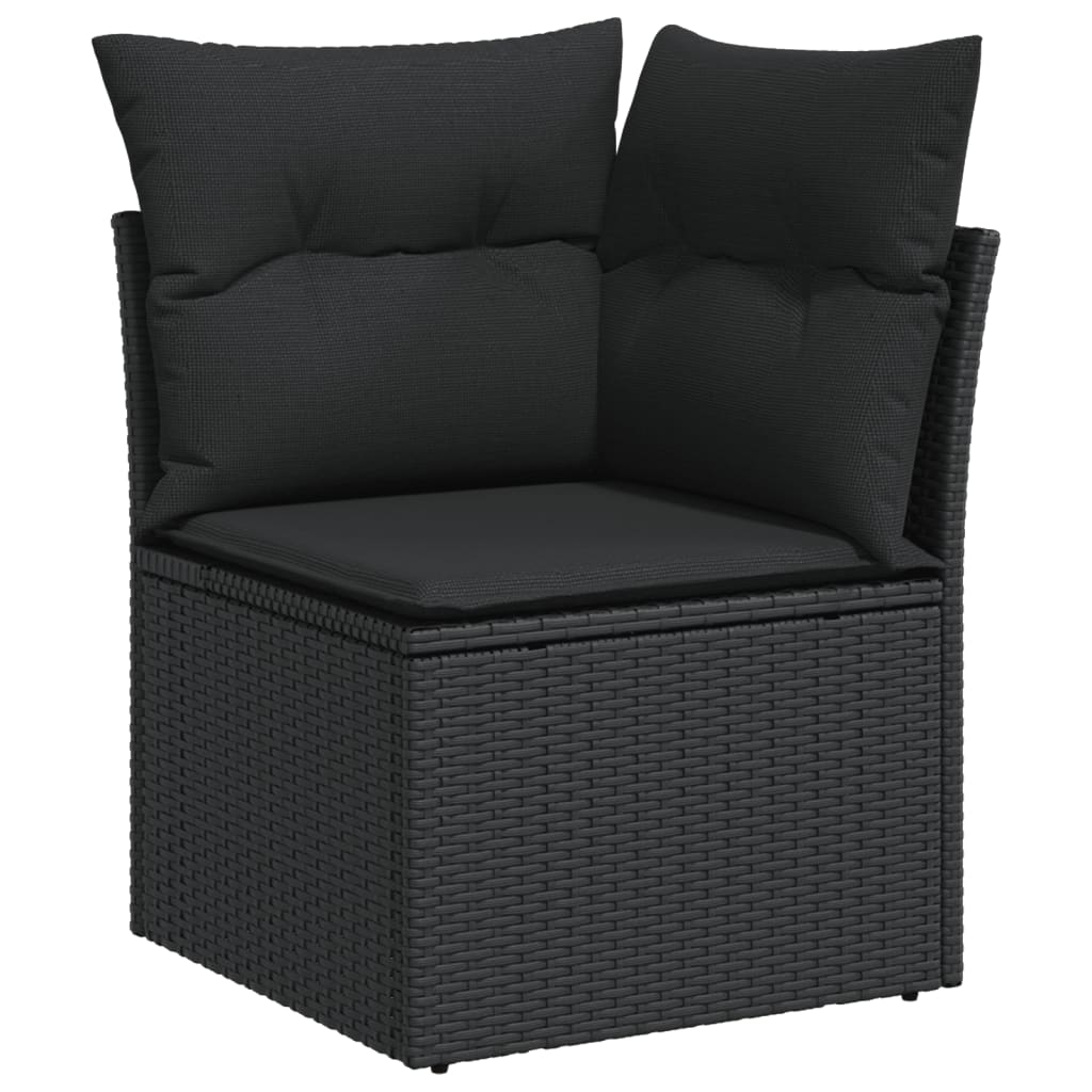 8-delige Loungeset met kussens poly rattan zwart is nu te koop bij PeponiXL, paradijselijk wonen!