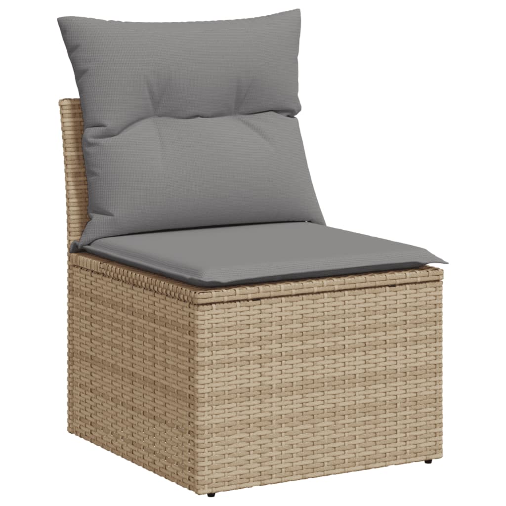 9-delige Loungeset met kussens poly rattan beige is nu te koop bij PeponiXL, paradijselijk wonen!