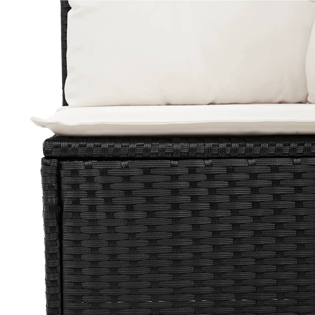 10-delige Loungeset met kussens poly rattan zwart is nu te koop bij PeponiXL, paradijselijk wonen!