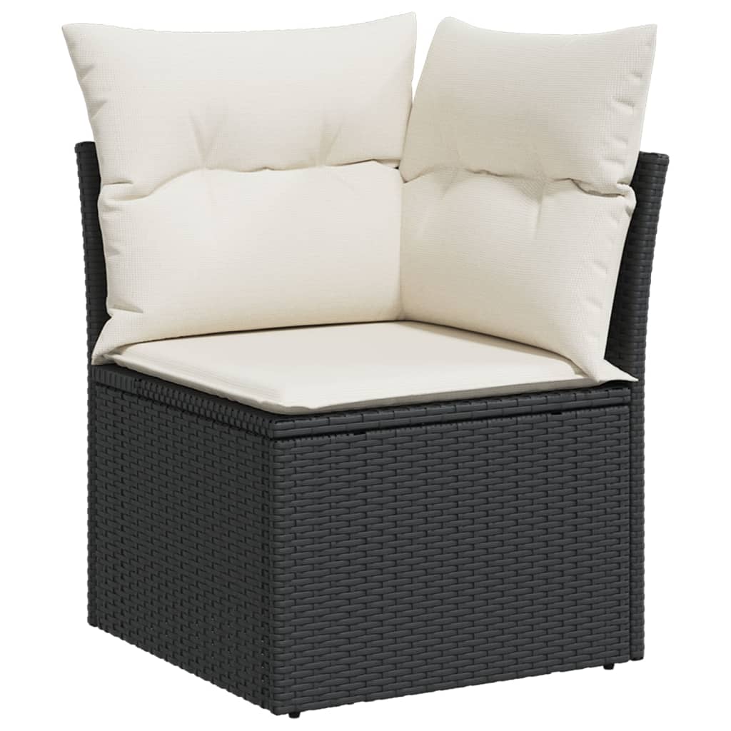 11-delige Loungeset met kussens poly rattan zwart is nu te koop bij PeponiXL, paradijselijk wonen!