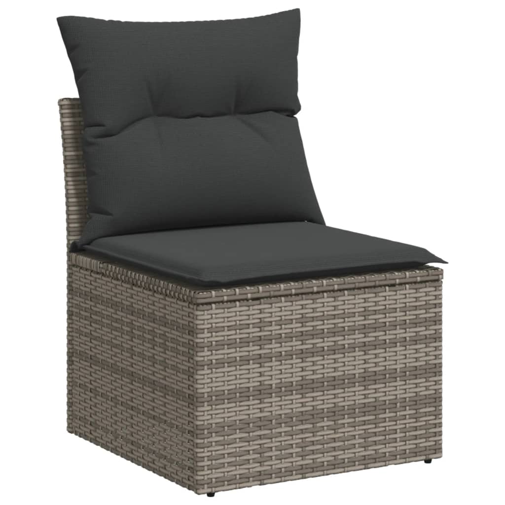 12-delige Loungeset met kussens poly rattan grijs is nu te koop bij PeponiXL, paradijselijk wonen!