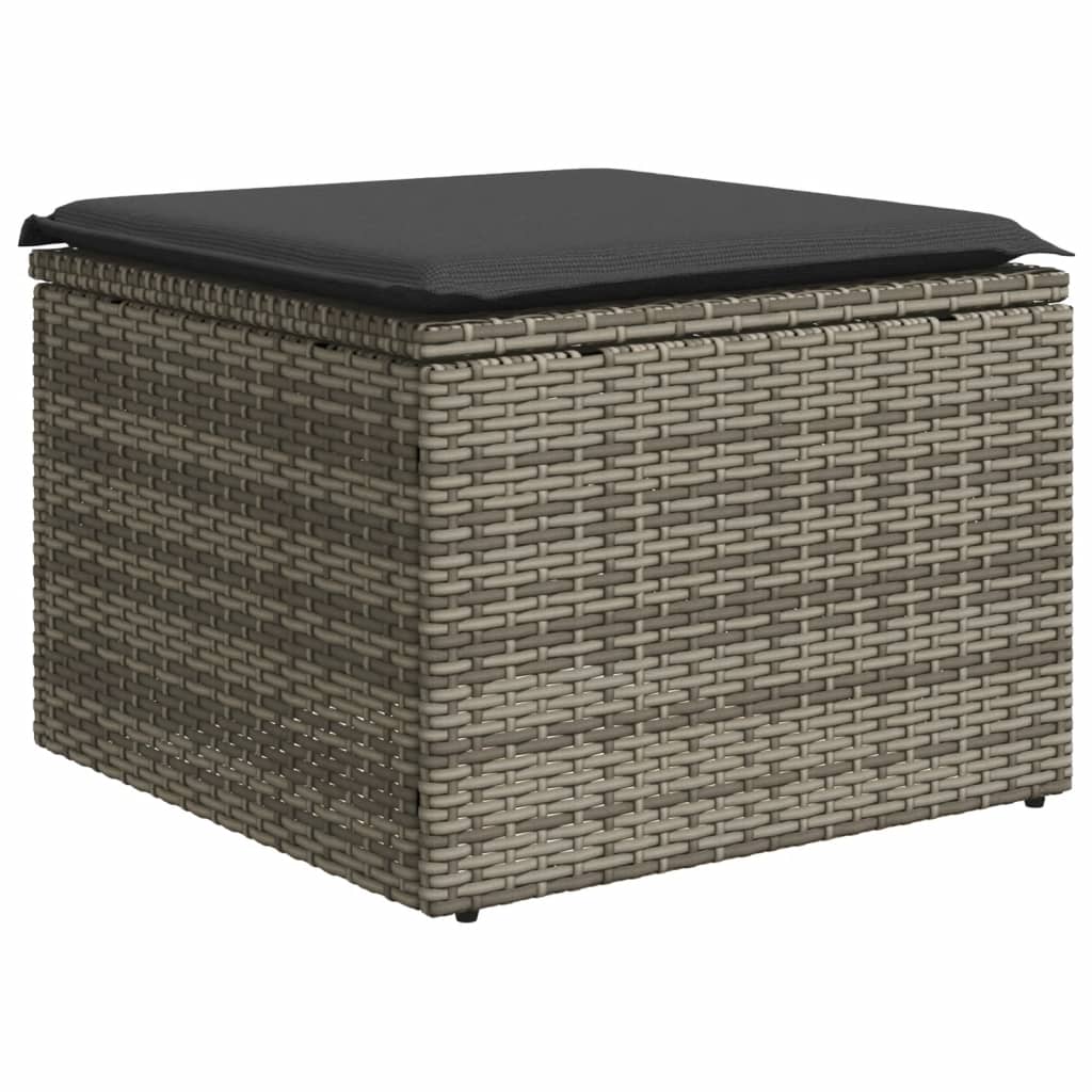 7-delige Loungeset met kussens poly rattan grijs is nu te koop bij PeponiXL, paradijselijk wonen!