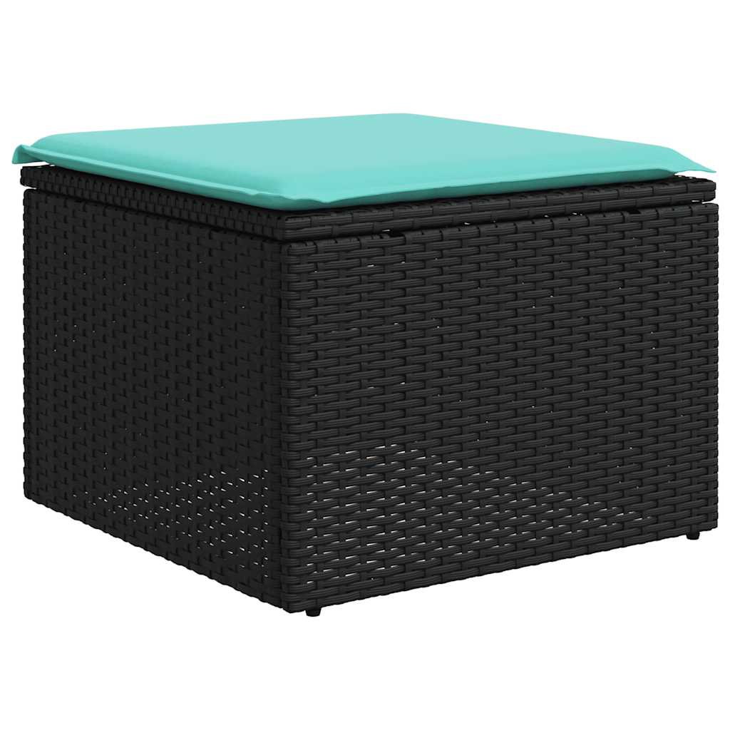 7-delige tuinbankset met kussens van zwart polyrotan is nu te koop bij PeponiXL, paradijselijk wonen!