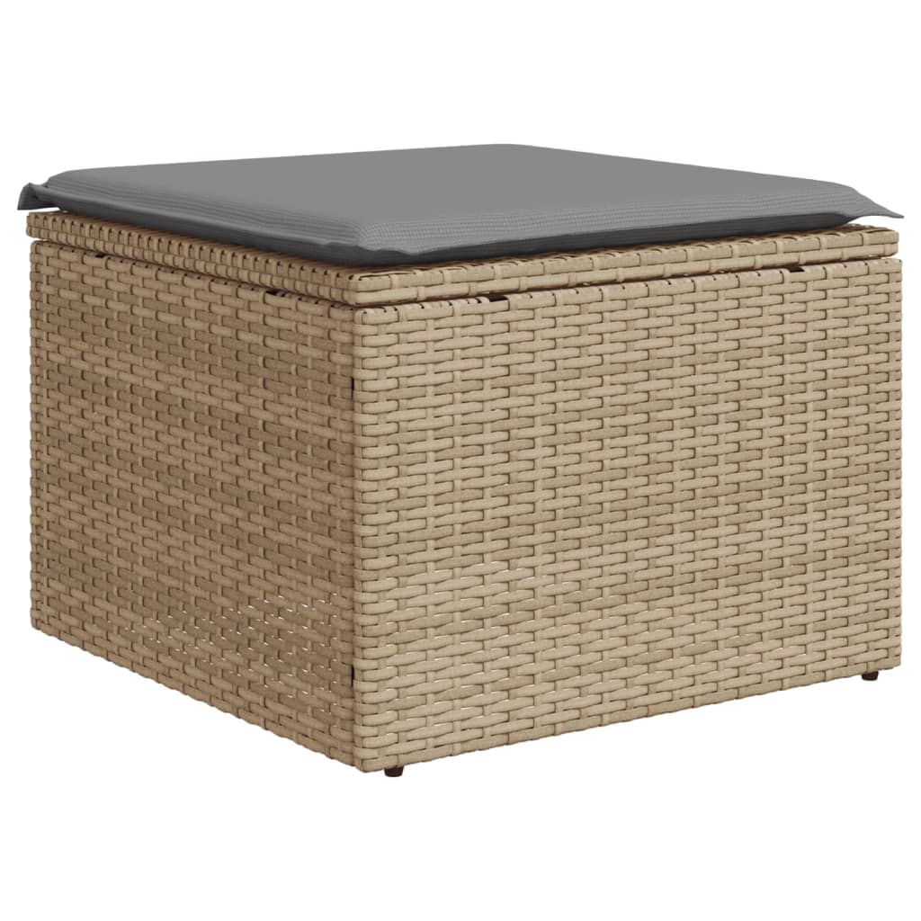 9-delige Loungeset met kussens poly rattan beige is nu te koop bij PeponiXL, paradijselijk wonen!