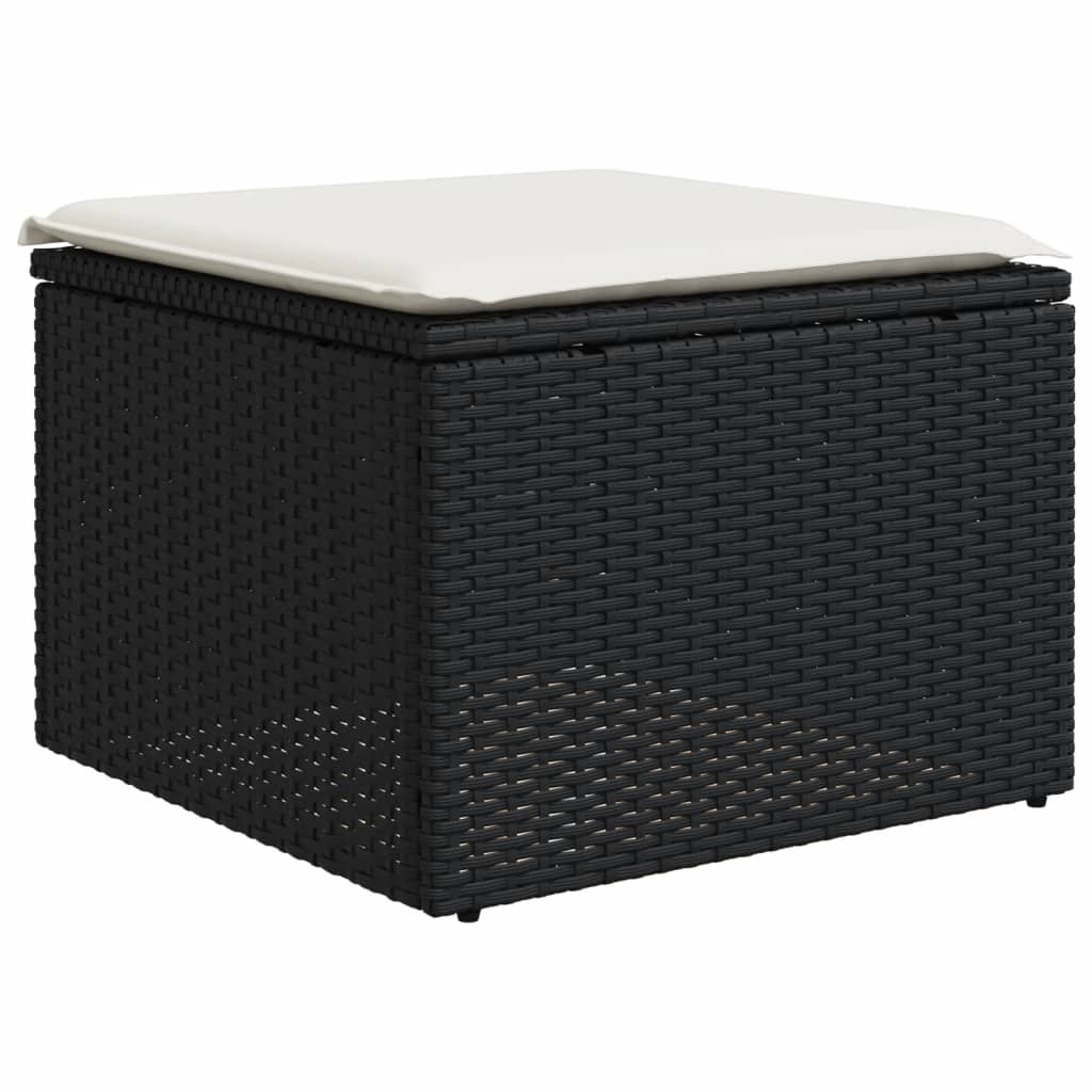 10-delige Loungeset met kussens poly rattan zwart is nu te koop bij PeponiXL, paradijselijk wonen!