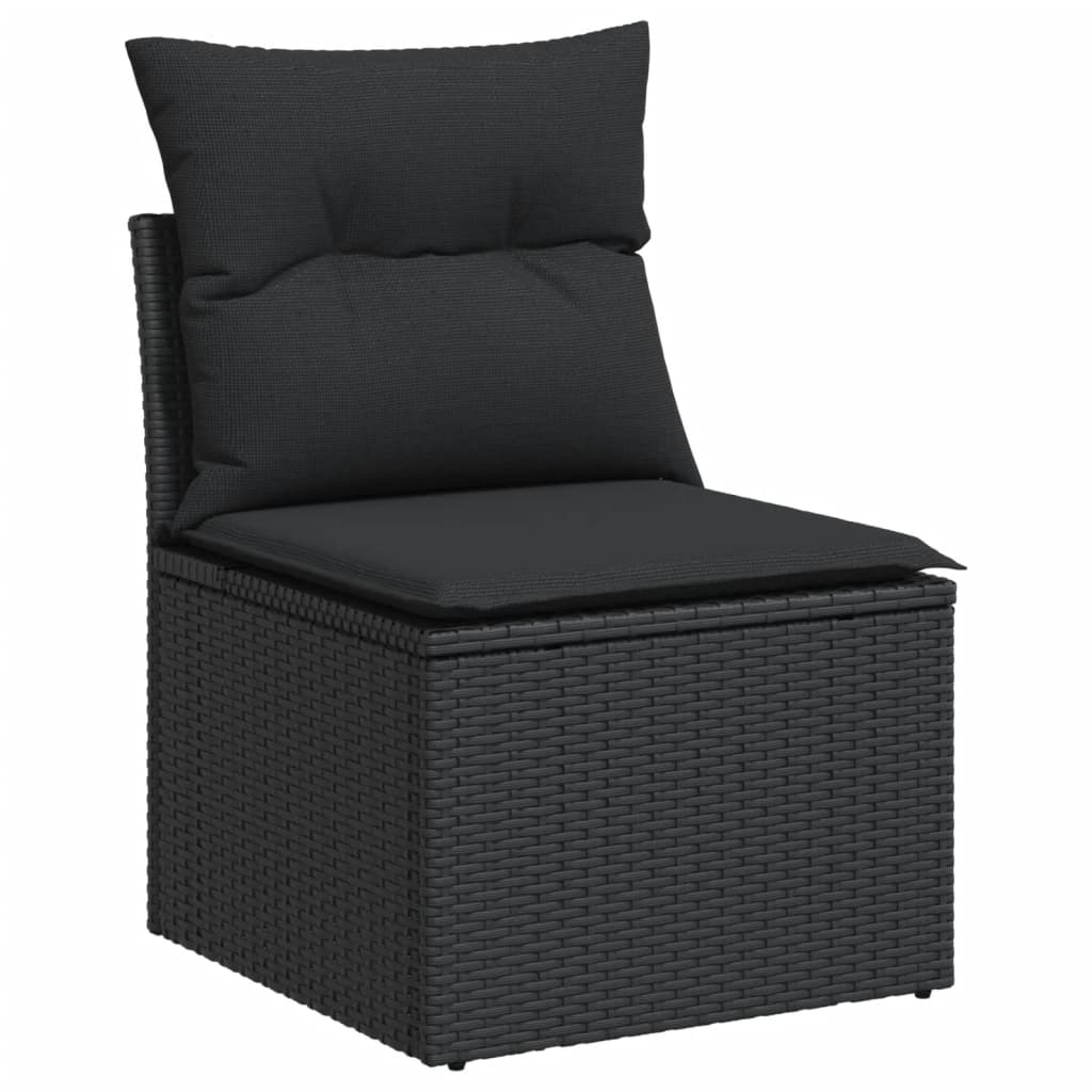 10-delige Loungeset met kussens poly rattan zwart is nu te koop bij PeponiXL, paradijselijk wonen!