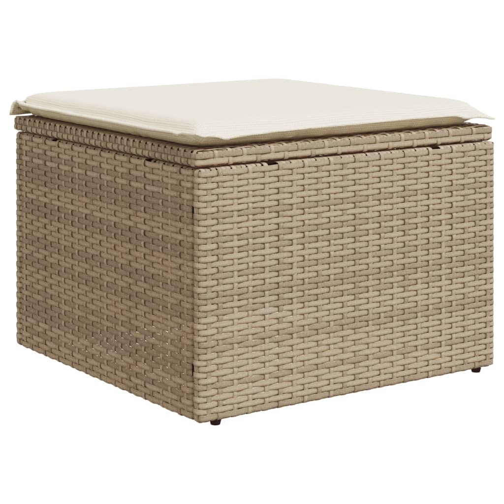 10-delige Loungeset met kussens poly rattan beige is nu te koop bij PeponiXL, paradijselijk wonen!