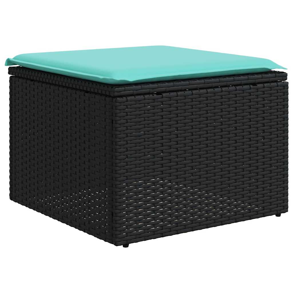 11-delige tuinbankset met kussens, zwart polyrotan is nu te koop bij PeponiXL, paradijselijk wonen!