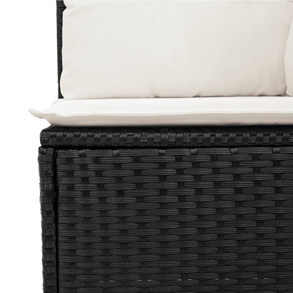 12-delige Loungeset met kussens poly rattan zwart is nu te koop bij PeponiXL, paradijselijk wonen!