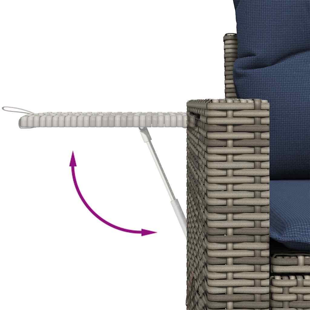 13-delige tuinbankset met kussens, grijs polyrotan is nu te koop bij PeponiXL, paradijselijk wonen!