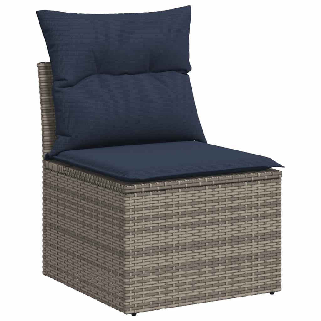 7-delige tuinbankset met kussens, grijs polyrotan is nu te koop bij PeponiXL, paradijselijk wonen!