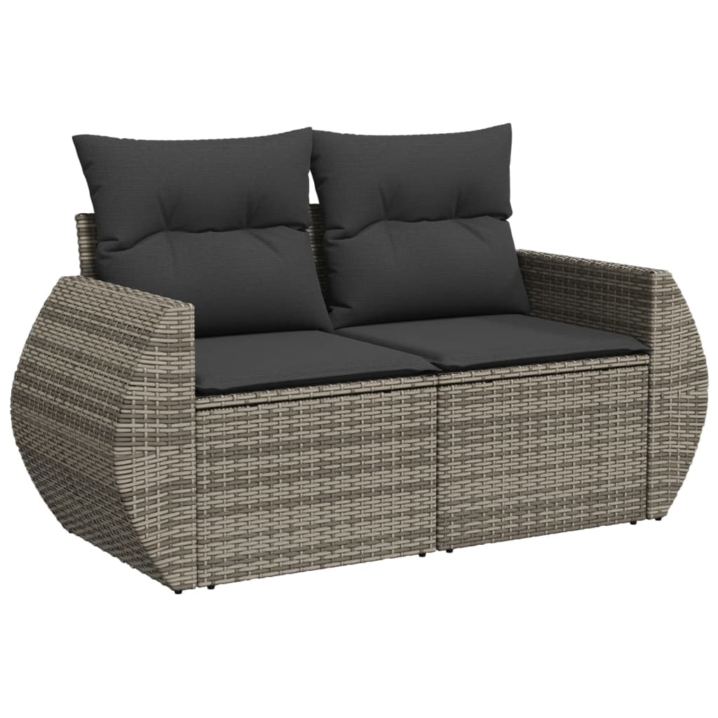 5-delige Loungeset met kussens poly rattan grijs is nu te koop bij PeponiXL, paradijselijk wonen!