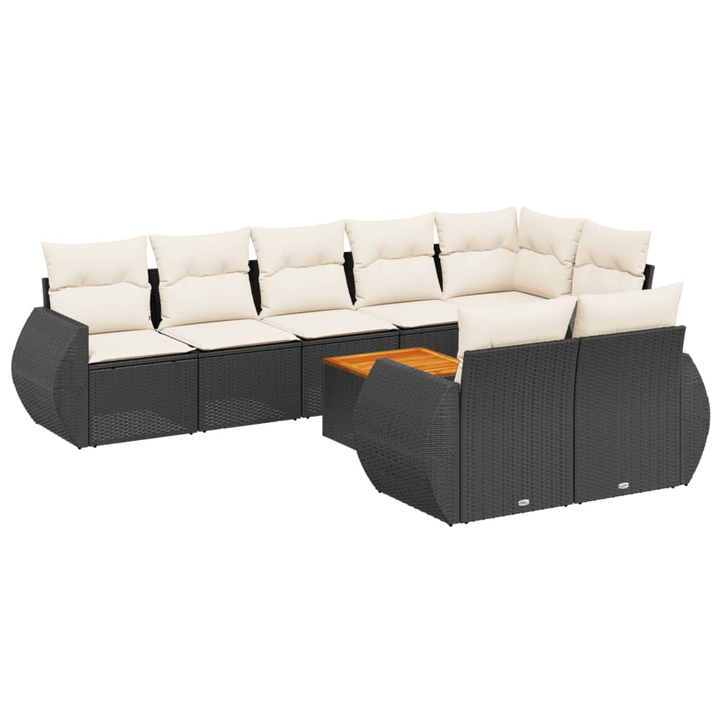 9-delige Loungeset met kussens poly rattan zwart is nu te koop bij PeponiXL, paradijselijk wonen!