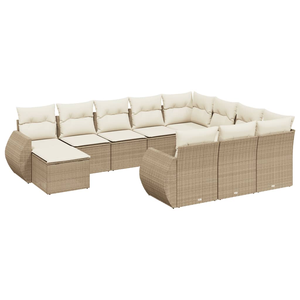 11-delige Tuinset met kussens poly rattan beige is nu te koop bij PeponiXL, paradijselijk wonen!