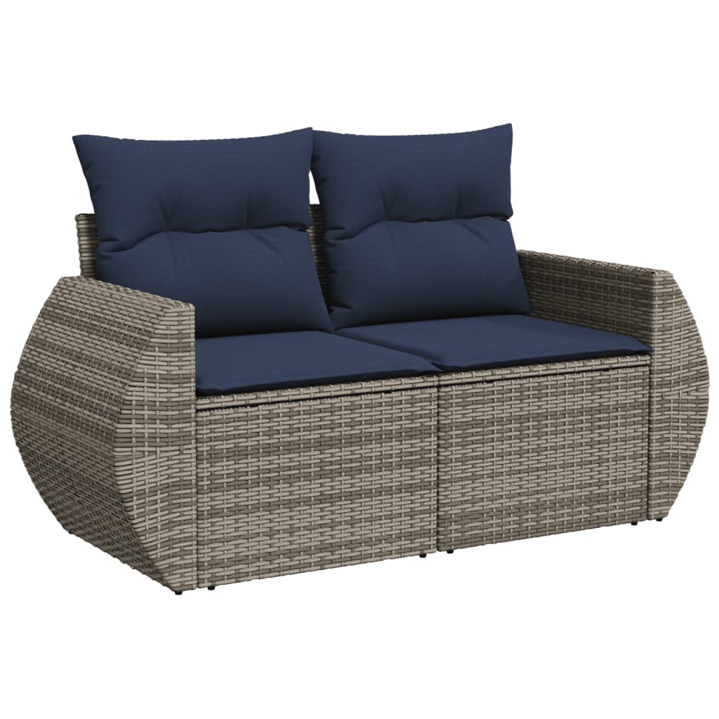 11-delige tuinbankset met kussens, grijs polyrotan is nu te koop bij PeponiXL, paradijselijk wonen!