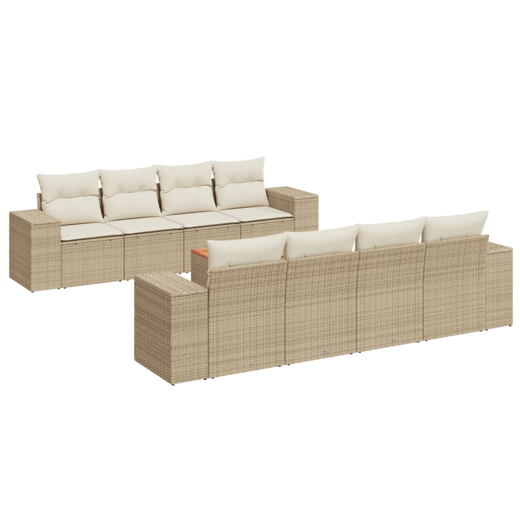 9-delige Loungeset met kussens poly rattan beige is nu te koop bij PeponiXL, paradijselijk wonen!