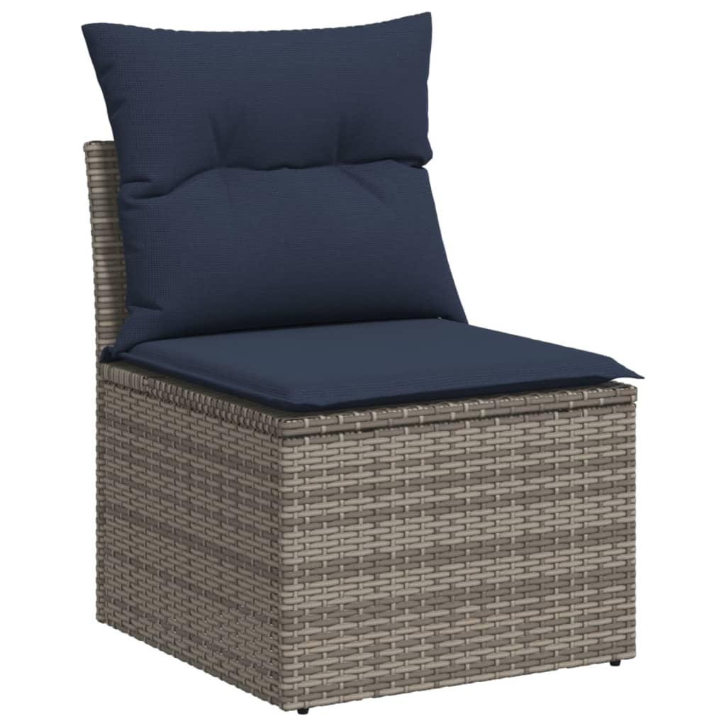 8-delige tuinbankset met kussens, grijs polyrotan is nu te koop bij PeponiXL, paradijselijk wonen!
