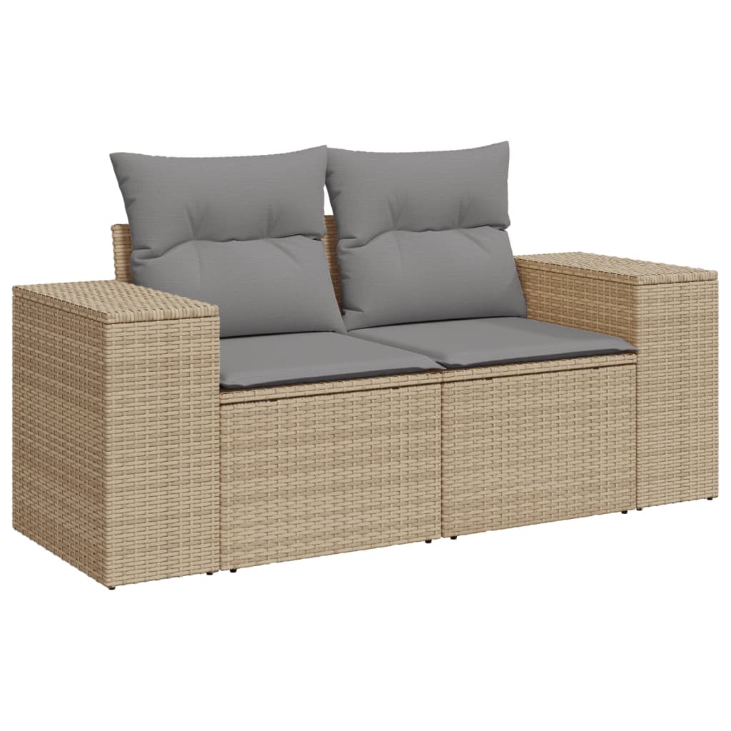10-delige Loungeset met kussens poly rattan beige is nu te koop bij PeponiXL, paradijselijk wonen!