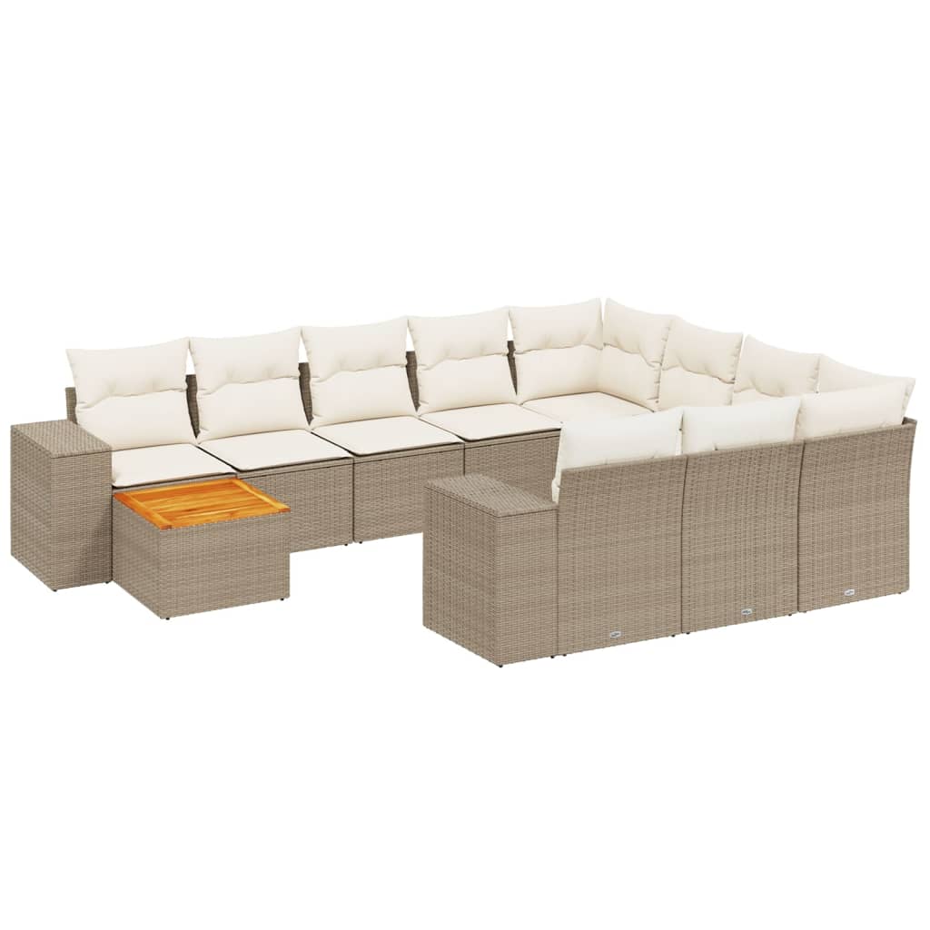 11-delige Tuinset met kussens poly rattan beige is nu te koop bij PeponiXL, paradijselijk wonen!