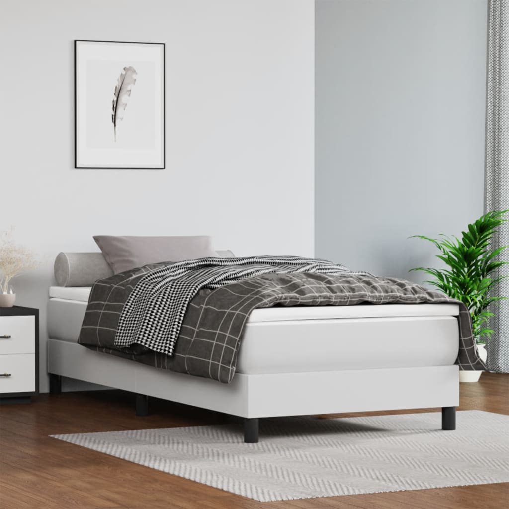 Pocketveringmatras medium 120x190x20 cm kunstleer wit is nu te koop bij PeponiXL, paradijselijk wonen!