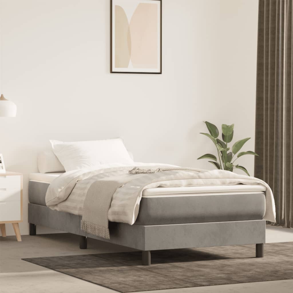Pocketveringmatras medium 120x190x20 cm fluweel lichtgrijs is nu te koop bij PeponiXL, paradijselijk wonen!