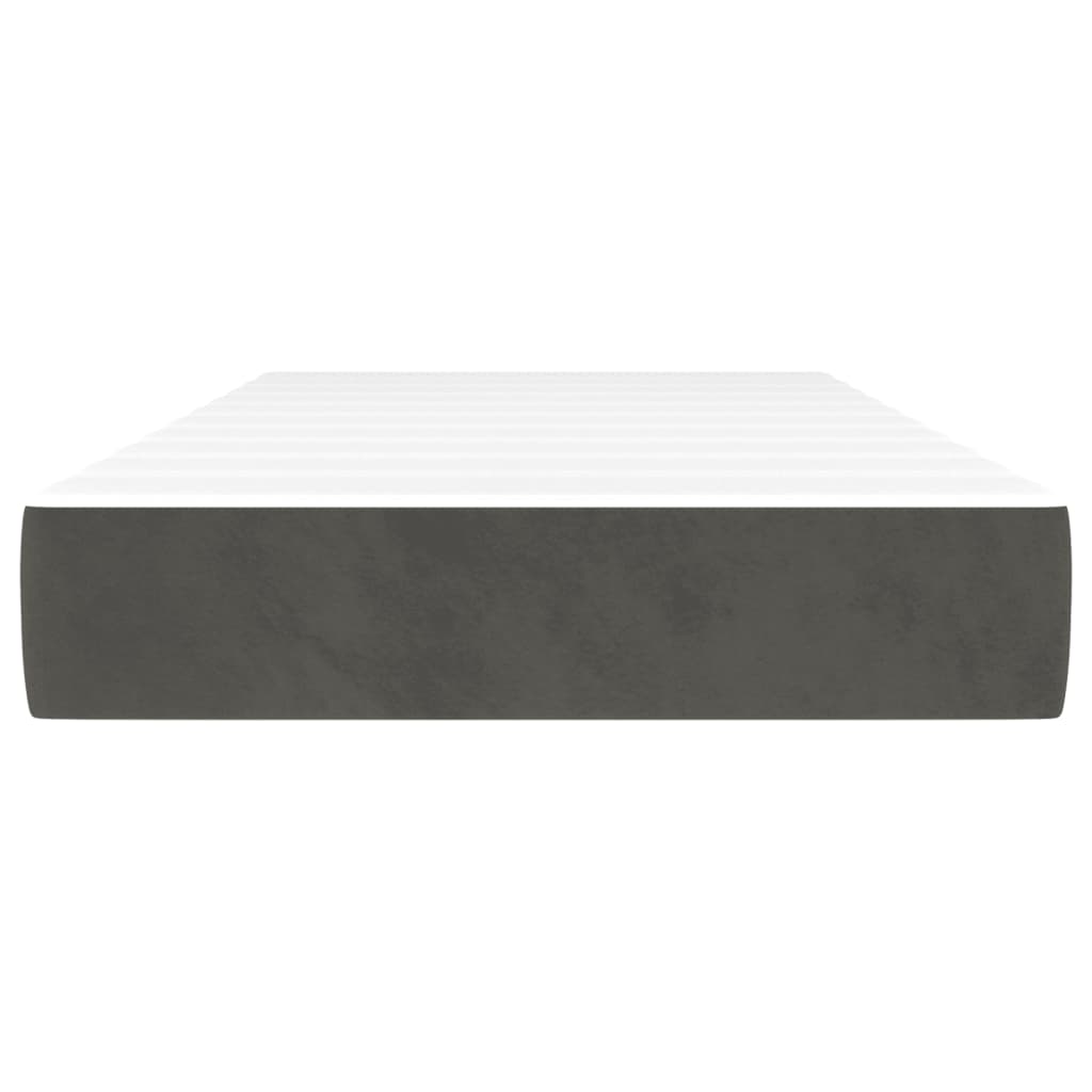 Pocketveringmatras medium 120x190x20 cm fluweel donkergrijs is nu te koop bij PeponiXL, paradijselijk wonen!