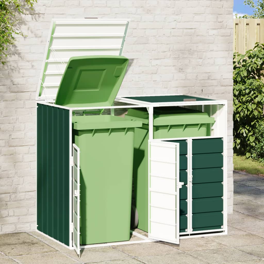 Containerberging voor 2 containers 144x81x113 cm staal groen is nu te koop bij PeponiXL, paradijselijk wonen!
