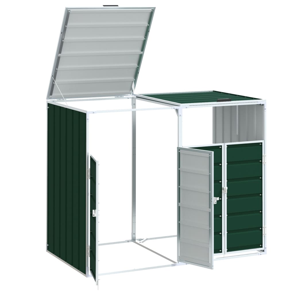 Containerberging voor 2 containers 144x81x113 cm staal groen is nu te koop bij PeponiXL, paradijselijk wonen!