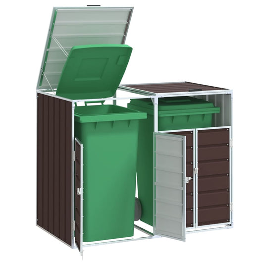 Containerberging voor 2 containers 144x81x113 cm staal bruin is nu te koop bij PeponiXL, paradijselijk wonen!