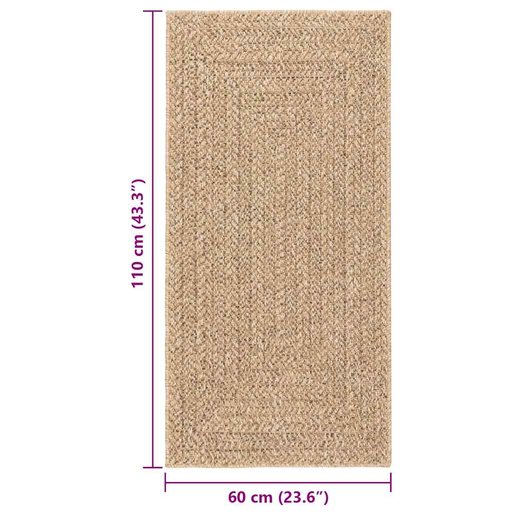 Vloerkleed ZIZUR binnen en buiten 60x110 cm jute look is nu te koop bij PeponiXL, paradijselijk wonen!