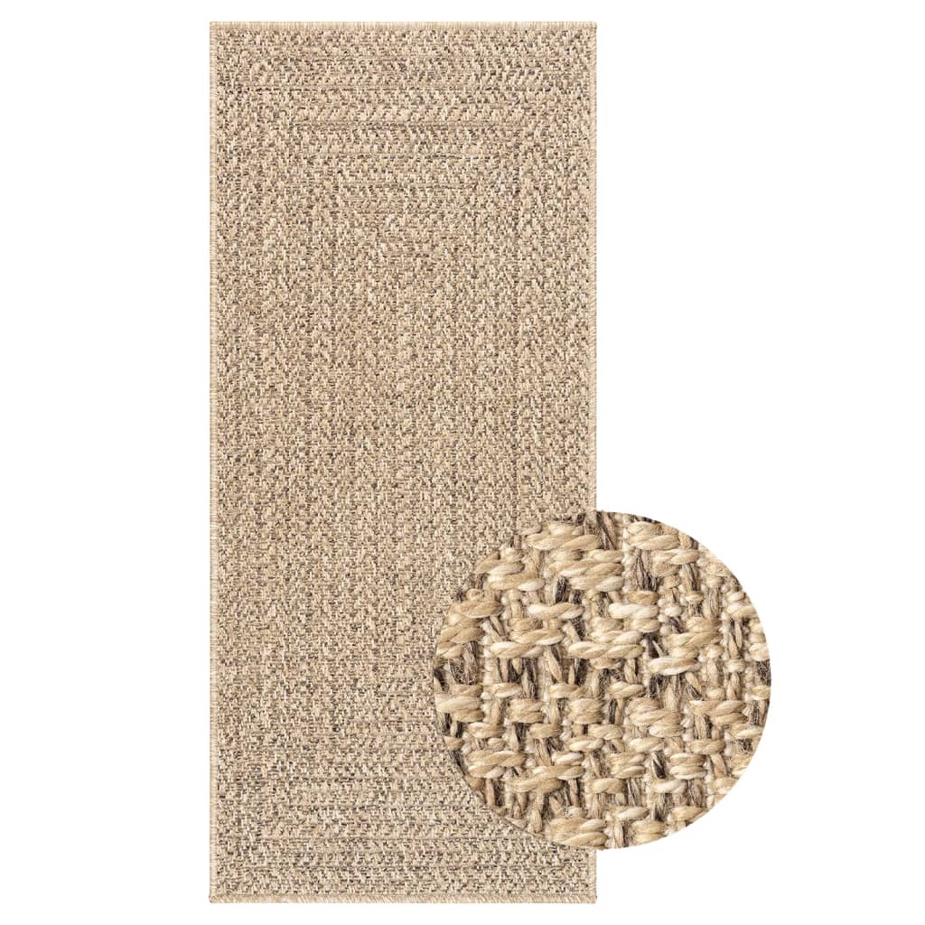 Vloerkleed ZIZUR binnen en buiten 80x200 cm jute look is nu te koop bij PeponiXL, paradijselijk wonen!