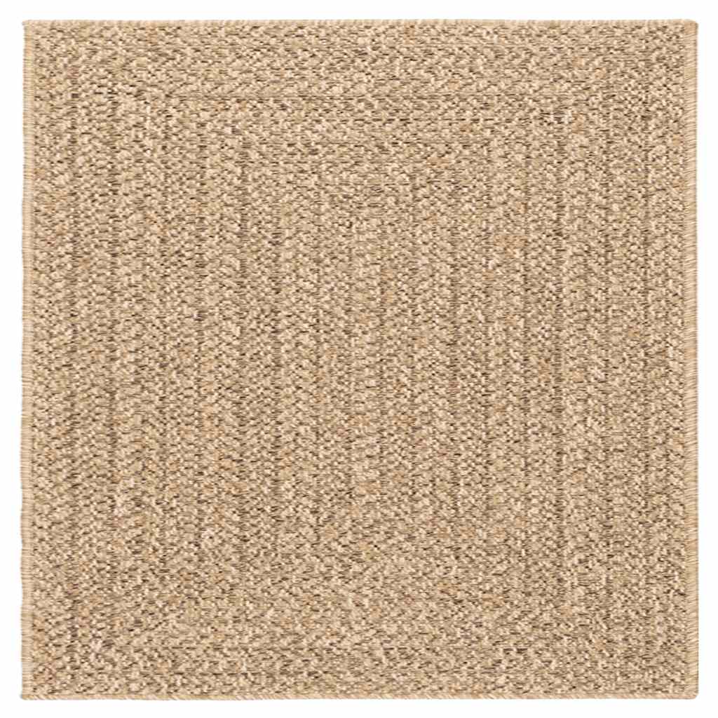 Vloerkleed ZIZUR binnen en buiten 120x120 cm jute look