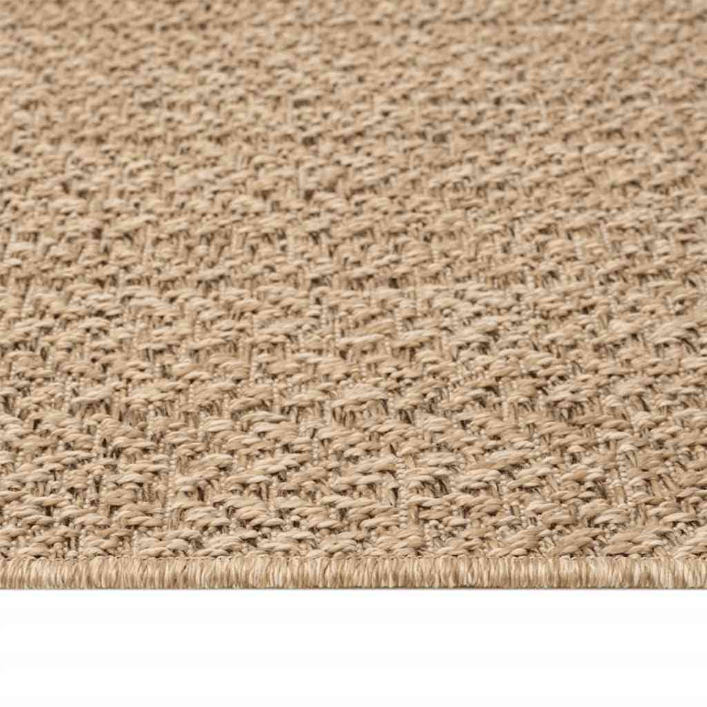 Vloerkleed ZIZUR binnen en buiten 120x120 cm jute look
