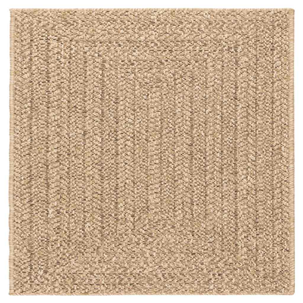 Vloerkleed ZIZUR binnen en buiten 240x240 cm jute look