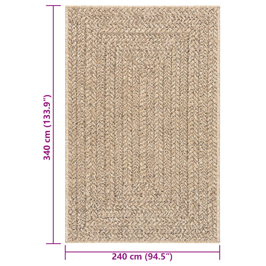 Vloerkleed ZIZUR binnen en buiten 240x340 cm jute look is nu te koop bij PeponiXL, paradijselijk wonen!