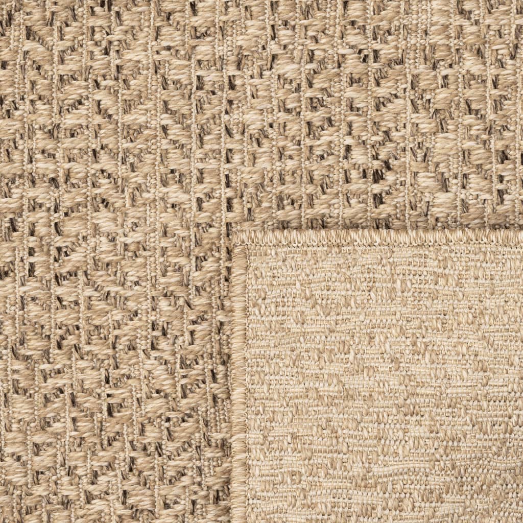 Vloerkleed ZIZUR binnen en buiten 240x240 cm jute look
