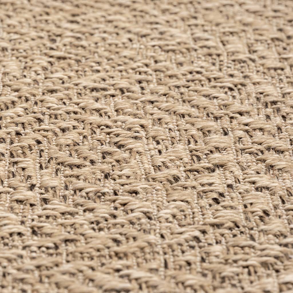 Vloerkleed ZIZUR binnen en buiten 240x240 cm jute look