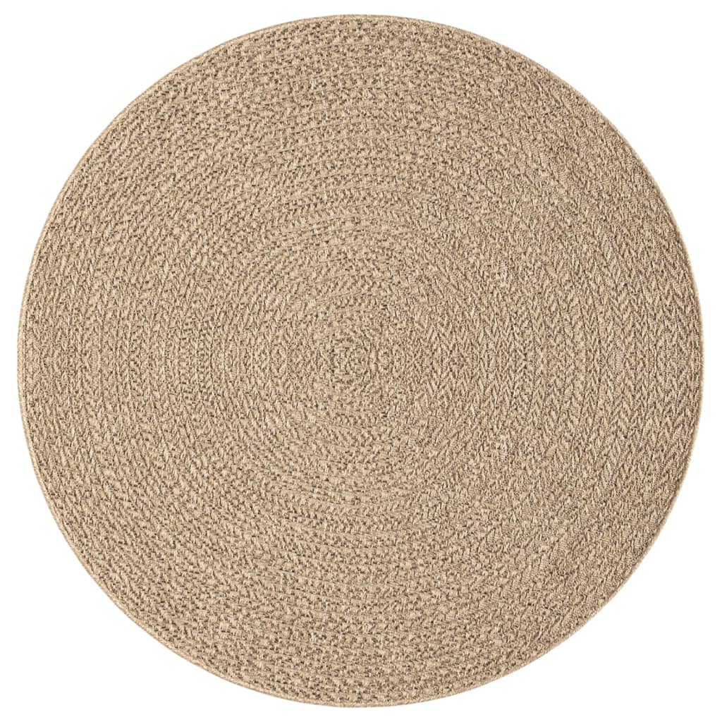 Vloerkleed ZIZUR binnen en buiten Ø 200 cm jute look is nu te koop bij PeponiXL, paradijselijk wonen!