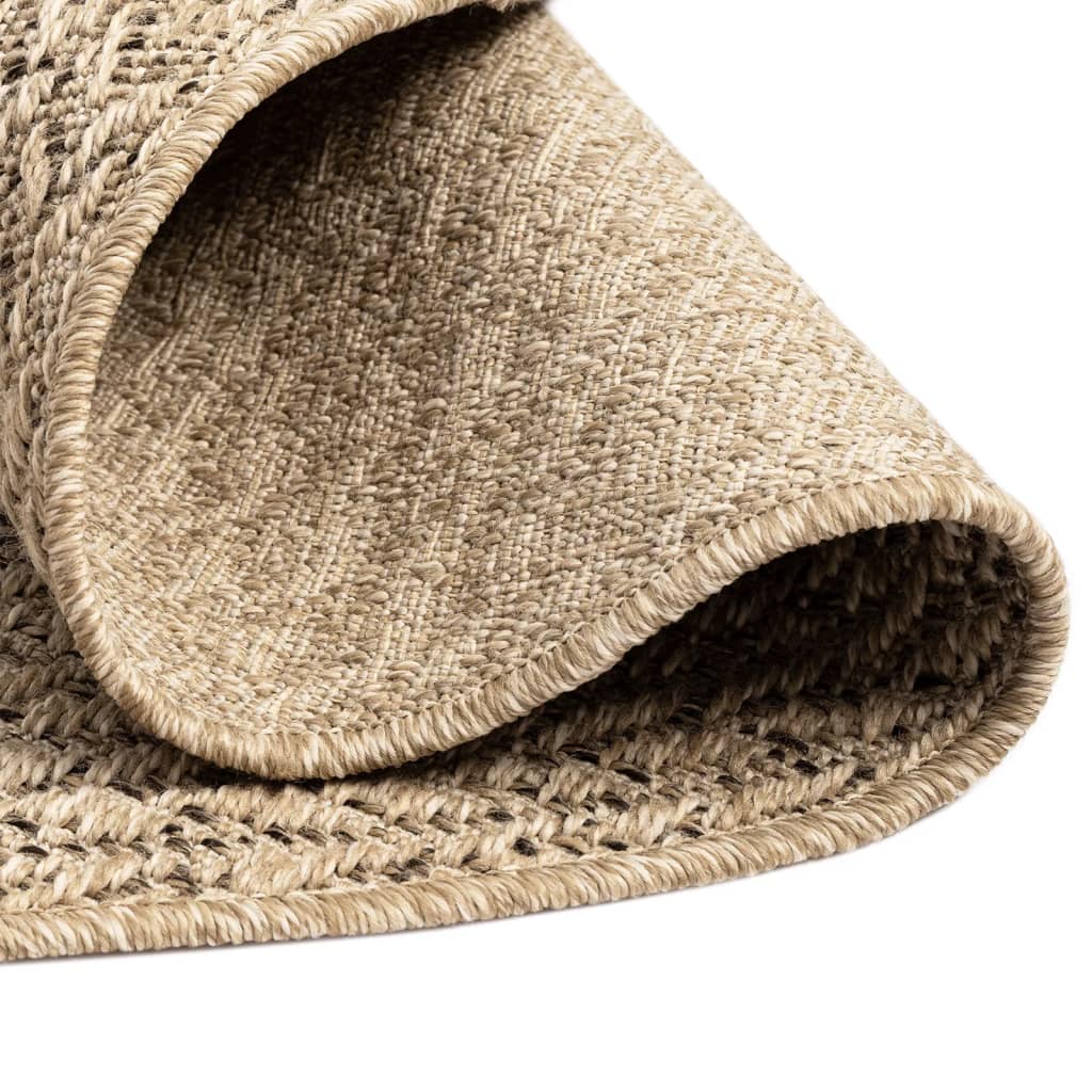 Vloerkleed ZIZUR binnen en buiten Ø 200 cm jute look is nu te koop bij PeponiXL, paradijselijk wonen!