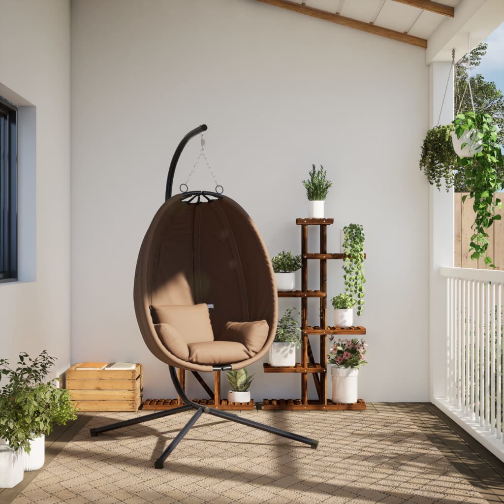 Hangstoel met standaard stof en staal taupe is nu te koop bij PeponiXL, paradijselijk wonen!