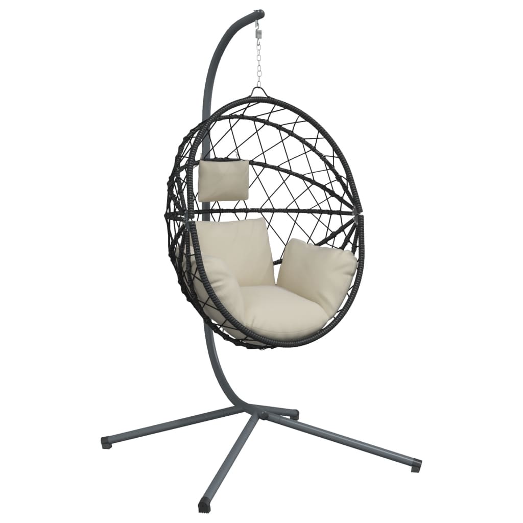 Hangstoel met standaard rattan en staal beige is nu te koop bij PeponiXL, paradijselijk wonen!