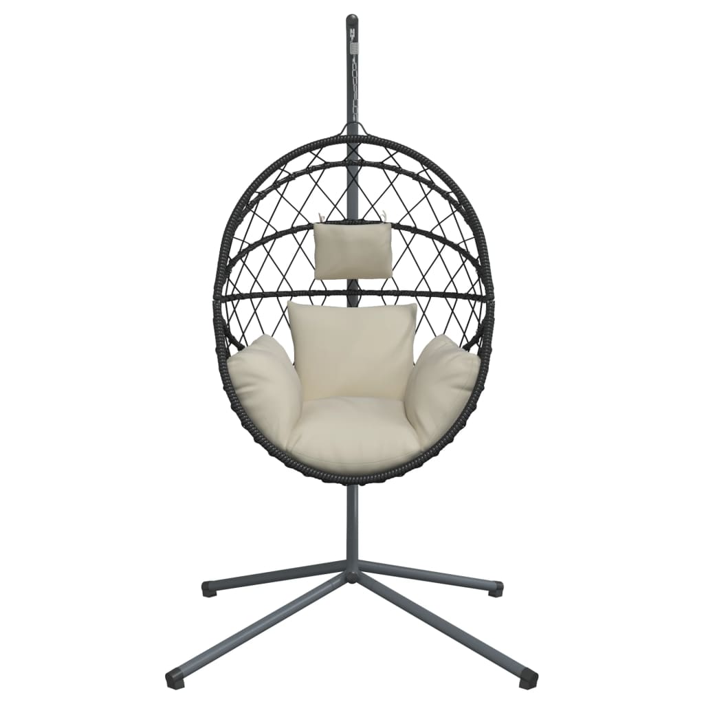 Hangstoel met standaard rattan en staal beige is nu te koop bij PeponiXL, paradijselijk wonen!